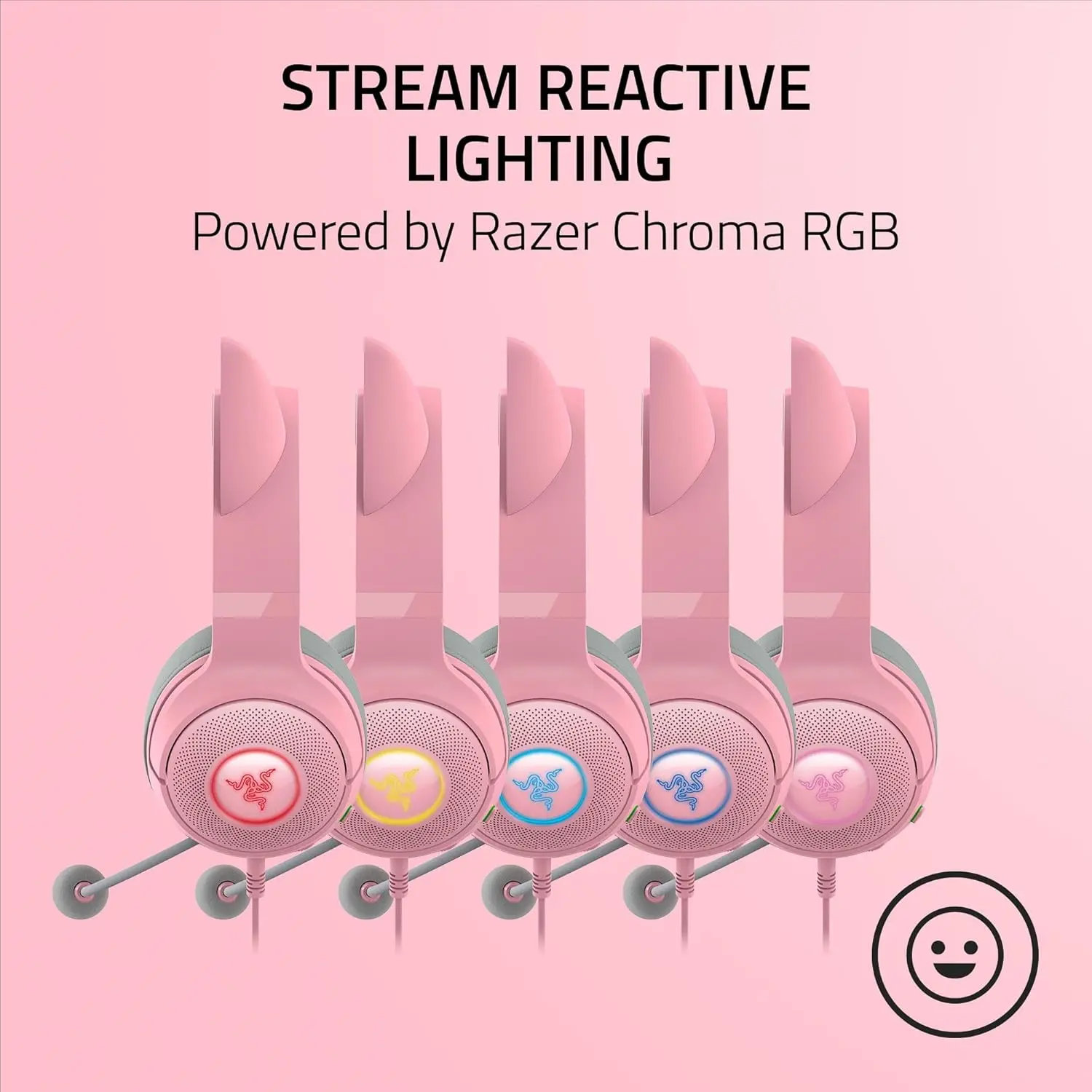 Razer Kraken Kitty V2 Wired RGB Gaming Headset - Quartz Pink